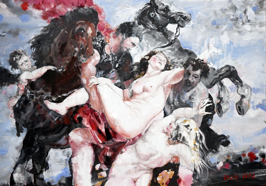 Rubens Revival Rape of the daughters of Leucippus Modern Art painting Oil on Canvas Salzburg Kuchl